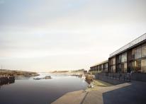 Image from May 2017: View of dock - phase 2 of the South Quay development in Hayle by Feilden Clegg Bradley Studios Source:Forbes Massie Image from May 2017: View of dock - phase 2 of the South Quay development in Hayle by Feilden Clegg Bradley Studios Source:Forbes Massie